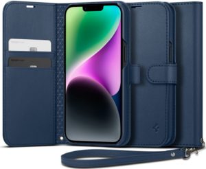 Spigen Wallet S - Θήκη Πορτοφόλι Apple iPhone 14 με Αποσπώμενο Λουράκι Χειρός - Classic Blue (ACS05420) ACS05420