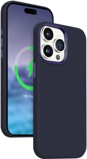Crong Color Cover Lux Magnetic - Θήκη MagSafe Premium Σιλικόνης - Apple iPhone 15 Pro - Navy Blue (CRG-COLRLM-IP1561P-BLUE) CRG-COLRLM-IP1561P-BLUE