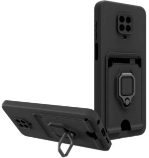 Bodycell Multifunction - Ανθεκτική Θήκη Xiaomi Redmi Note 9S / 9 Pro / 9 Pro Max με Λουράκι Λαιμού / Κάλυμμα Κάμερας / Ring Holder / Υποδοχή Κάρτας - Black (5206015013560) BM-00172