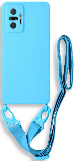 Bodycell Θήκη Σιλικόνης με Λουράκι Λαιμού - Xiaomi Redmi Note 10 Pro - Blue (5206015002311) BL-00140