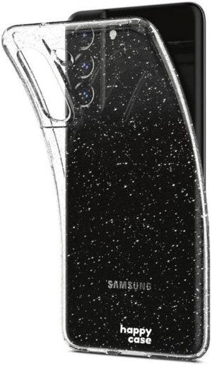 HappyCase Διάφανη Θήκη Σιλικόνης Samsung Galaxy S21 FE 5G - Glitter Print (8719246371738) 110919
