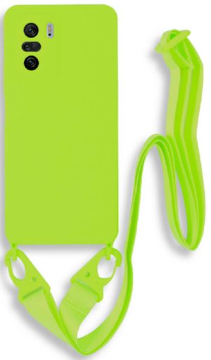 Bodycell Θήκη Σιλικόνης με Λουράκι Λαιμού - Xiaomi Mi 11i / Poco F3 - Light Green (5206015002663) BL-00164