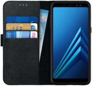 Rosso Deluxe Δερμάτινη Θήκη Πορτοφόλι Samsung Galaxy A8 2018 - Black (8719246133138) 93484