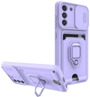 Bodycell Multifunction - Ανθεκτική Θήκη Samsung Galaxy S21 FE 5G με Λουράκι Λαιμού / Κάλυμμα Κάμερας / Ring Holder / Υποδοχή Κάρτας - Purple (5206015013249) BM-00140