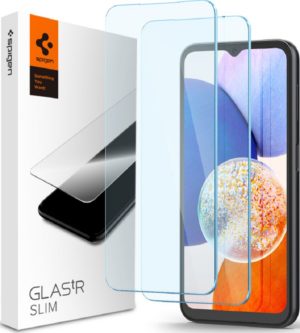 Spigen GLAS.tR Slim Premium Tempered Glass - Αντιχαρακτικό Γυαλί Οθόνης Samsung Galaxy A14 - Clear - 2 Τεμάχια (AGL05971) AGL05971