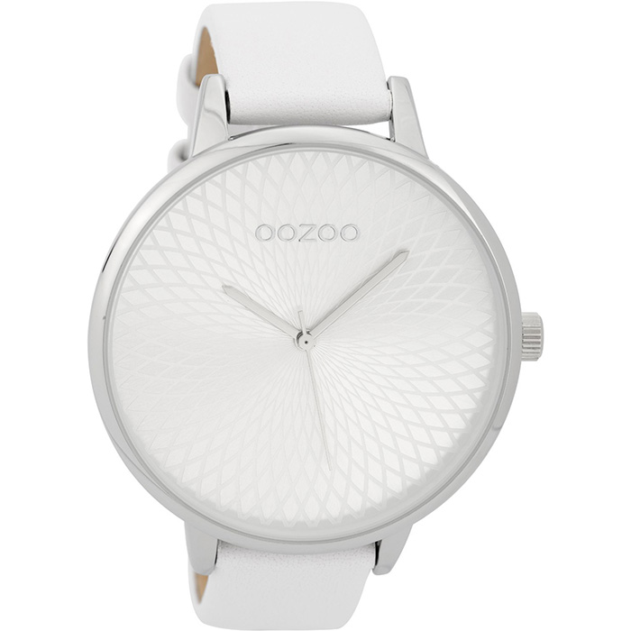 OOZOO Ρολόι Γυναικείο Λευκό Δερμάτινο Λουράκι C9560