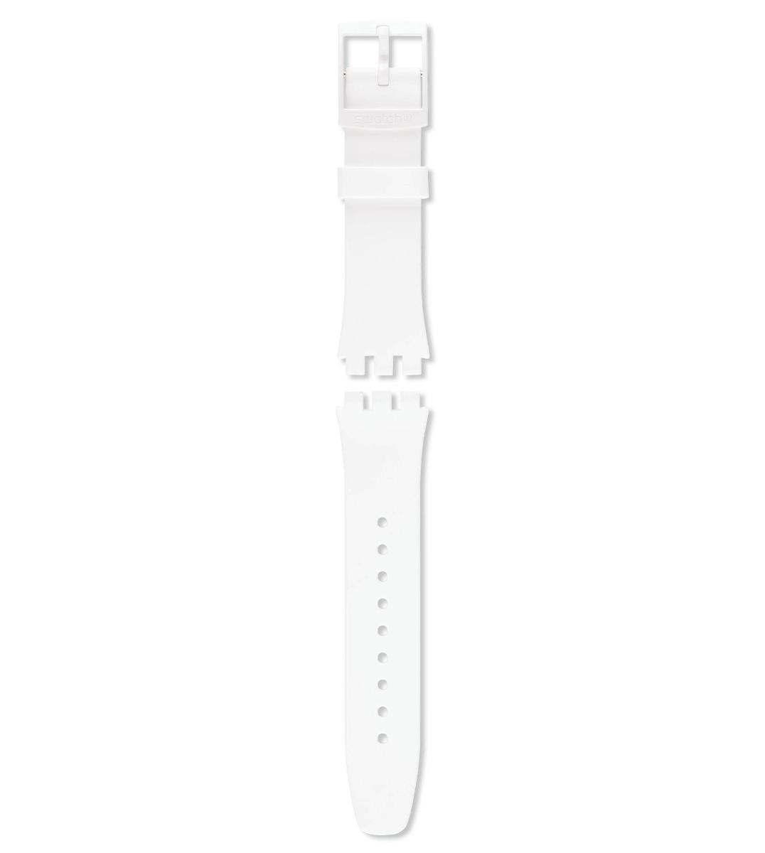 SWATCH Basic White Λουράκι Σιλικόνης Λευκό 20mm ASUSW400