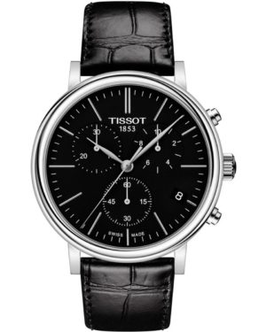 TISSOT T-Classic Carson Chronograph Ρολόι Ανδρικό Μαύρο Δερμάτινο Λουράκι T1224171605100
