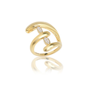 JCOU HUG Γυναικείο Δαχτυλίδι Επίχρυσο Ασήμι 925 Size 54 JW910G0-02M