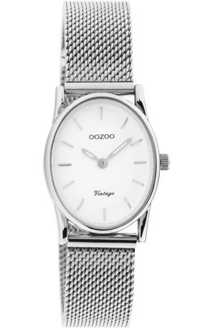 OOZOO Vintage Ρολόι Γυναικείο Ασημί Μεταλλικό Μπρασελέ C20256