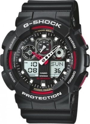 CASIO g-shock ρολόι μαύρο καουτσούκ λουράκι GA-100-1A4ER