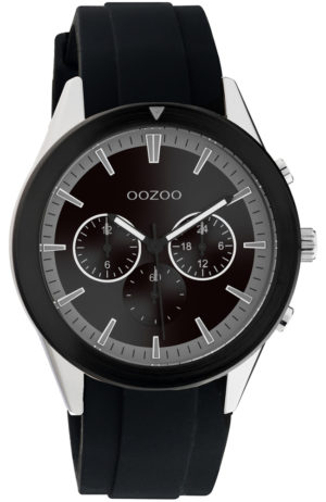 OOZOO Timepieces Ανδρικό Ρολόι Μαύρο Κουτσούκ Λουρί C10849