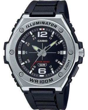CASIO collection ρολόι ανδρικό μαύρο καουτσούκ λουράκι MWA-100H-1AVEF