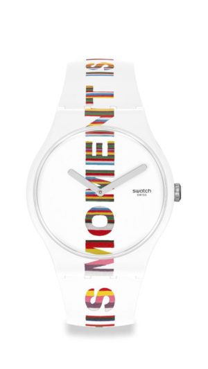 SWATCH TIME S MAGIC Ρολόι Unisex Λευκό Λουράκι Σιλικόνης SUOZ330