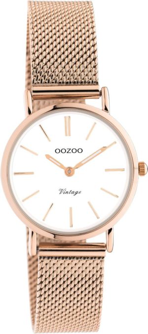 OOZOO Ρολόι Γυναικείο Ροζ Χρυσό Mesh Μεταλλικό Μπρασελέ C20233