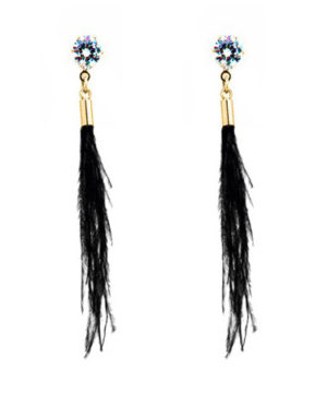 Cactus Jewelry Σκουλαρίκια Feathers black 10-1552