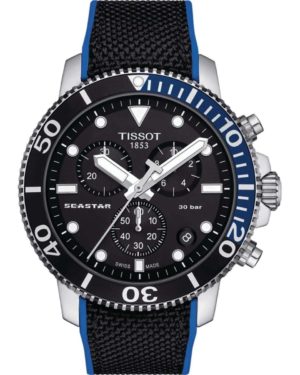 TISSOT T-Sport Seastar 1000 Ρολόι Ανδρικό Μαύρο Υφασμάτινο λουράκι T1204171705103