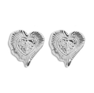 Σκουλαρίκια Καρφωτά Vintage Καρδιές Ασημί Ανοξείδωτο Ατσάλι KL00704
