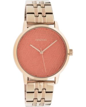 OOZOO Timepieces Ρολόι Γυναικείο Ροζ Χρυσό Μπρασελέ Ανοξείδωτο Ατσάλι C10559