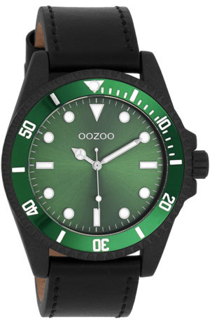 OOZOO Ρολόι Unisex Μαύρο Δερμάτινο Λουράκι C11117