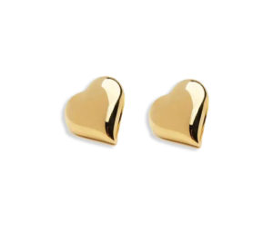 Σκουλαρίκια Καρφωτά Καρδιές Χρυσό Ανοξείδωτο Ατσάλι KL00700