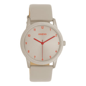 OOZOO Timepieces Ρολόι Γυναικείο Μπεζ Δερμάτινο Λουράκι C11170