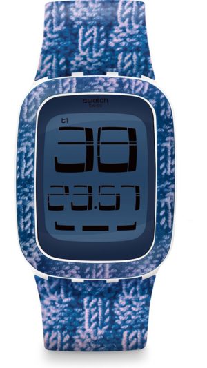 SWATCH DOUBLE KNIT Unisex ρολόι μπλε Λουράκι Σιλικόνης SURW110