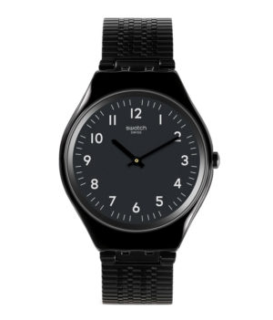 SWATCH SKINCOAL ρολόι Μαύρο ανοξείδωτο ατσάλι SYXB100GG