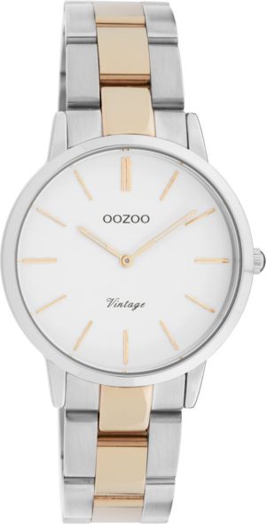 OOZOO Vintage Ρολόι Ασημί/Ροζ Χρυσό Μπρασελέ Ανοξείδωτο Ατσάλι c20045