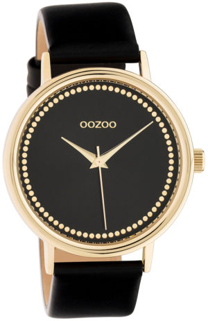 OOZOO Timepieces Ρολόι Γυναικείο Μαύρο Δερμάτινο Λουράκι C10835
