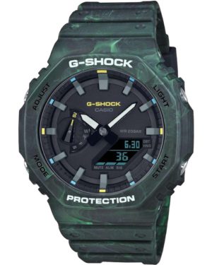 CASIO G-Shock Ρολόι Ανδρικό Πράσινο Λουράκι Ρητίνης GA-2100FR-3AER