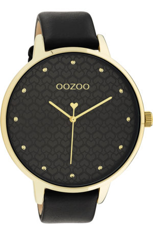 OOZOO Timepieces Ρολόι Γυναικείο Μαύρο Δερμάτινο Λουράκι C11039