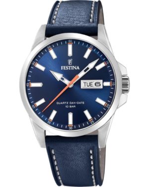 FESTINA CLASSICS Ρολόι Ανδρικό Μπλε Δερμάτινο Λουράκι F20358/3
