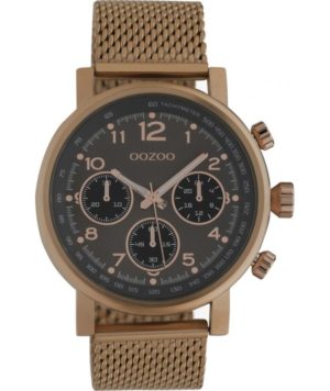 OOZOO Timepieces Ρολόι Ανδρικό Καφέ Mesh μεταλλικό Μπρασελέ C10702