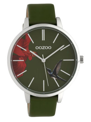 OOZOO Τimepieces Limited Ρολόι Γυναικείο Πράσινο Δερμάτινο Λουράκι C10185