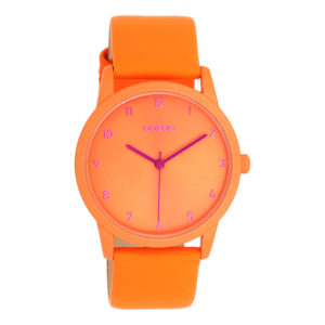 OOZOO Timepieces Ρολόι Γυναικείο Πορτοκαλί Δερμάτινο Λουράκι C11171