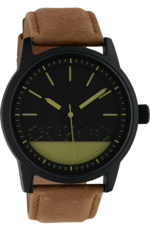 OOZOO Timepieces XL Ρολόι Ανδρικό Καφέ Δερμάτινο Λουρί C10309