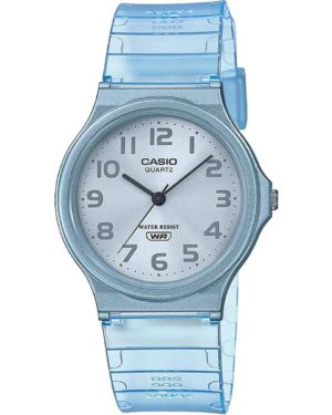 CASIO Collection Ρολόι Γυναικείο Μπλε Ανοιχτό Διάφανο Καουτσούκ λουράκι MQ-24S-2BEF