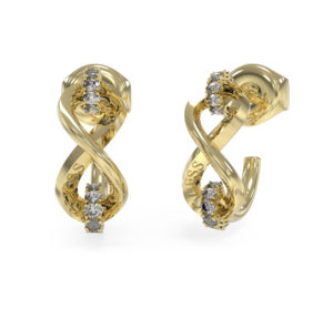 GUESS σκουλαρίκια ENDLESS DREAM Χρυσοί Κρίκοι με Ζιργκόν Ατσάλι JUBE03272JWYGT/U