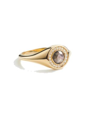 ALEYOLE CRYSTAL SIGNET Δαχτυλίδι Επιχρυσωμένο Ασήμι 925 RG4480-12