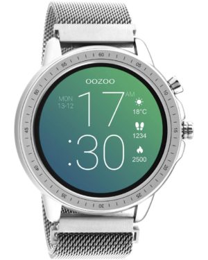 OOZOO Timepieces Smartwatch Ανδρικό Ρολόι Ασημί Μπρασελέ Ανοξείδωτο Ατσάλι Q00305