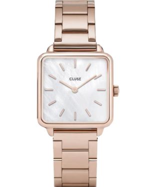 CLUSE ρολόι La Tétragone Three Link Rose Gold/White Pearl CL60027S