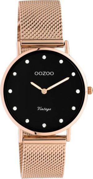 OOZOO Ρολόι Γυναικείο Ροζ Χρυσό Mesh Μεταλλικό Μπρασελέ C20244