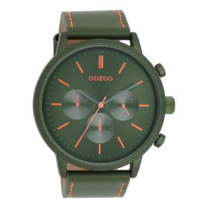 OOZOO Ρολόι Ανδρικό Πράσινο Δερμάτινο Λουράκι C11206