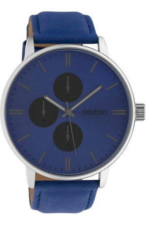 OOZOO timepieces XXL Ρολόι Ανδρικό Μπλε Δερμάτινο Λουράκι C10310