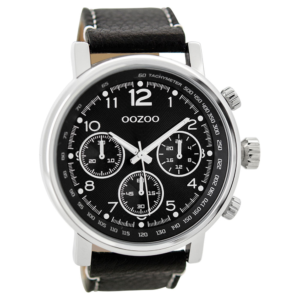 OOZOO Timepieces Ανδρικό Ρολόι Μαύρο Δερμάτινο Λουρί C9459