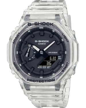 CASIO G-Shock Ρολόι Ανδρικό Διαφανές Λουράκι Ρητίνης GA-2100SKE-7AER