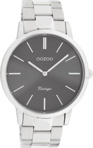 OOZOO Vintage Ρολόι Ασημί Μπρασελέ Ανοξείδωτο Ατσάλι C20021