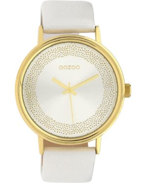 OOZOO timepieces Ρολόι Γυναικείο Λευκό Δερμάτινο Λουράκι C10095