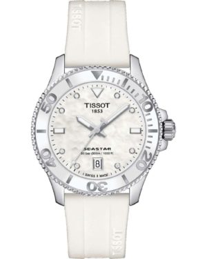 TISSOT T-Sport Seastar 1000 Ρολόι Γυναικείο Λευκό Λουράκι Σιλικόνησ T1202101711600